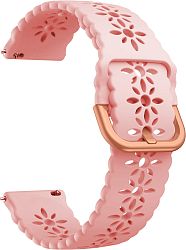 4wrist Virágmintás szilikon szíj 20 mm - Pink