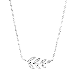 Fossil Ezüst nyaklánc levéllel JFS00485040