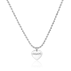 S`Agapõ Acél szív nyaklánc Happy SHAC42