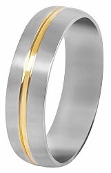 Troli Acél karikagyűrű arany csíkkal 57 mm